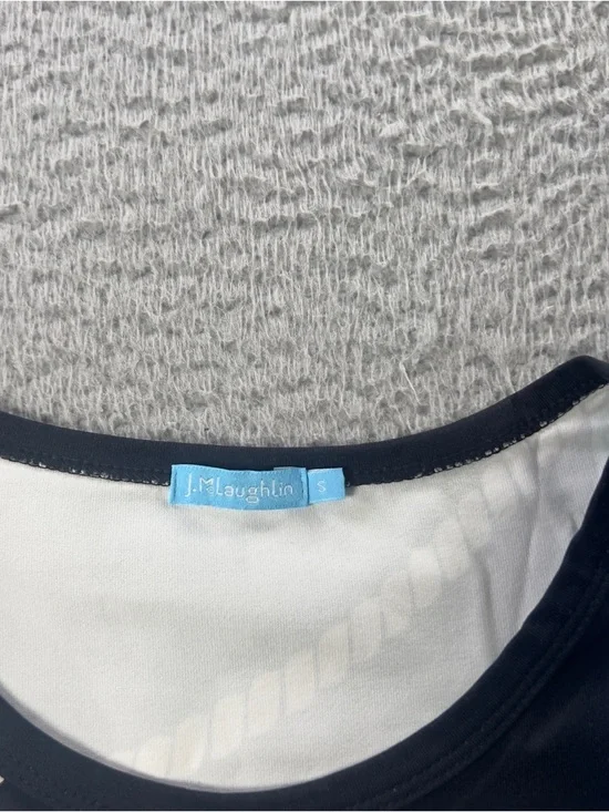 J Mclaughlin Top Womens Small Black Rope Geometric Catalina Cloth 3/4 Sleeve - Picture 4 of 9